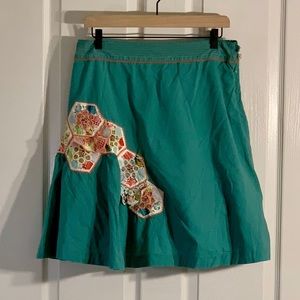 Anthropologie Odille Green Skirt